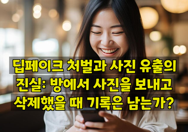 딥페이크 처벌과 사진 유출의 진실: 방에서 사진을 보내고 삭제했을 때 기록은 남는가?